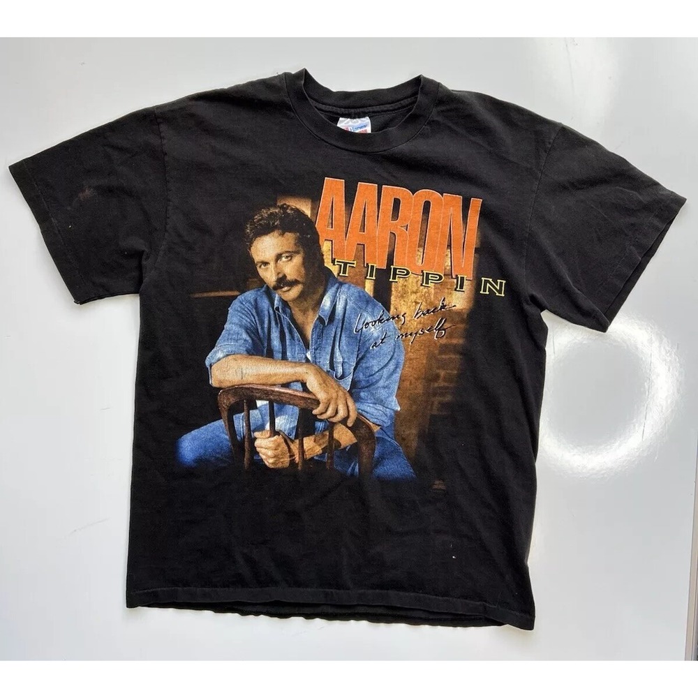 Original Aaron Tippin 1995 Looking Back Tour Shirt / Large / USA Single Stitch
